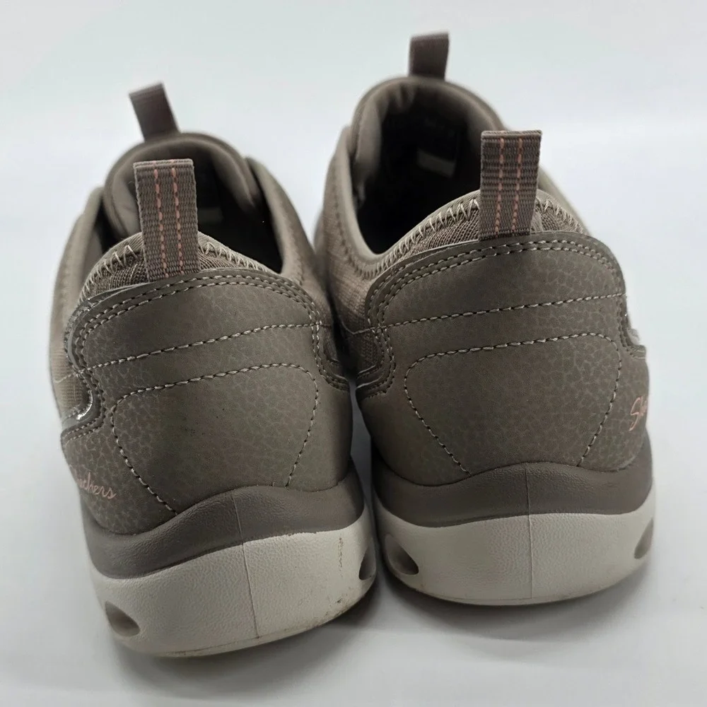 Skechers Slip-On Glide Step Walking Shoes 7.5 Taupe 100250 Memory Foam Sneakers